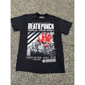 Five Finger Death Punch & Afterlife World Tour 2024 Rock Metal Band Tee Medium